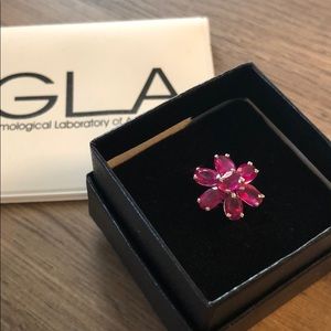Authentic Ruby gemstone flower ring 2.85 carats 💍